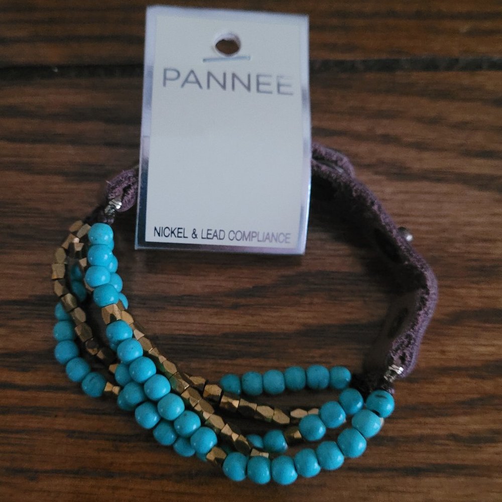 New Pannee Leather Beaded Bracelet